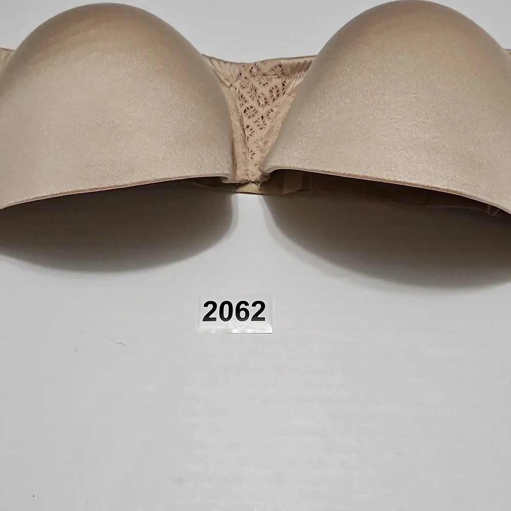 Strapless Underwire Padded Elegant Bone In Sides Tan Bra Size 38DD